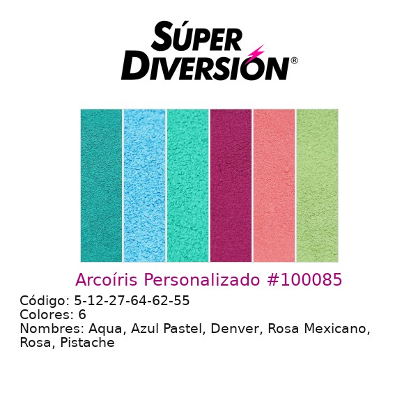 Arcoíris Personalizado: Aqua, Azul Pastel, Denver, Rosa Mexicano, Rosa, Pistache