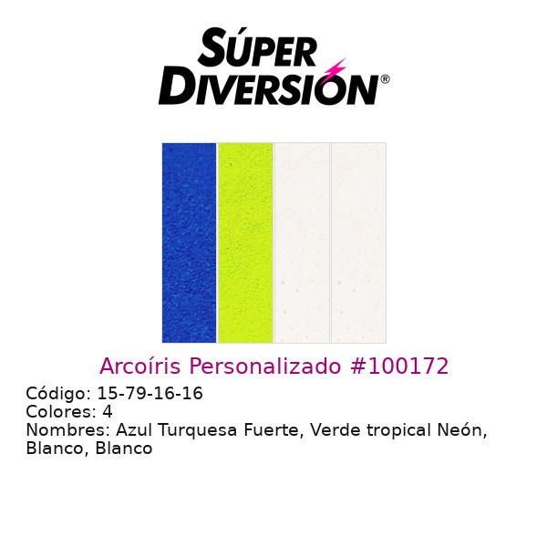 Arcoíris Personalizado: Azul Turquesa Fuerte, Verde tropical Neón, Blanco, Blanco