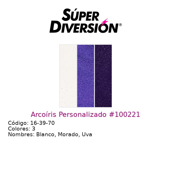 Arcoíris Personalizado: Blanco, Morado, Uva