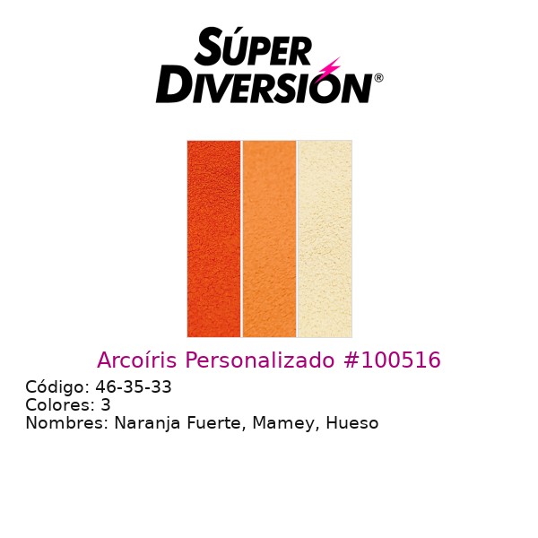 Arcoíris Personalizado: Naranja Fuerte, Mamey, Hueso