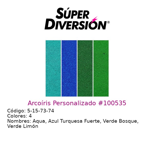 Arcoíris Personalizado: Aqua, Azul Turquesa Fuerte, Verde Bosque, Verde Limón
