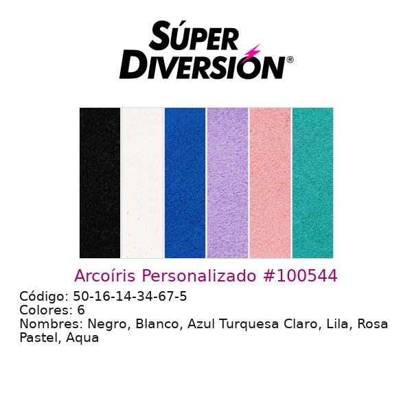 Arcoíris Personalizado: Negro, Blanco, Azul Turquesa Claro, Lila, Rosa Pastel, Aqua
