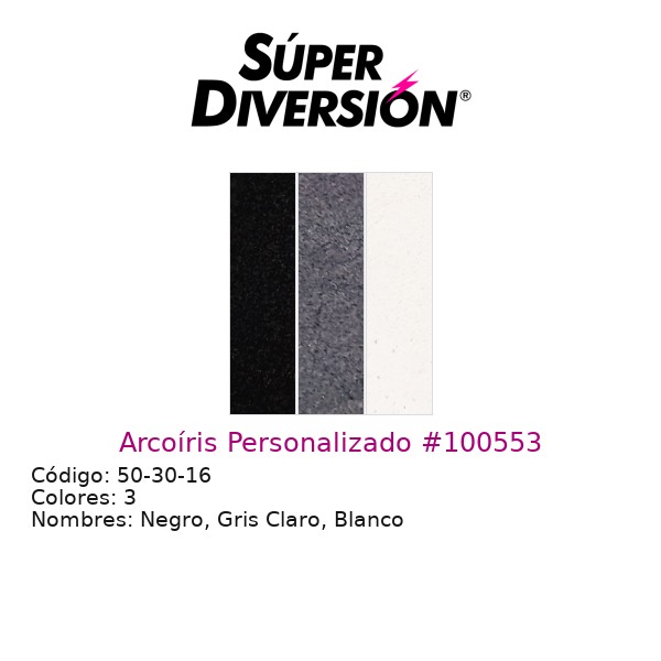 Arcoíris personalizado de maquillaje base agua con colores Negro, Gris Claro, Blanco