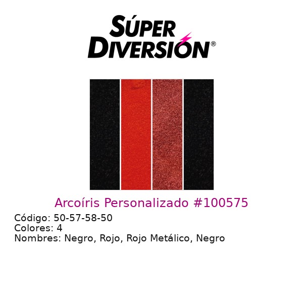 Arcoíris Personalizado: Negro, Rojo, Rojo Metálico, Negro