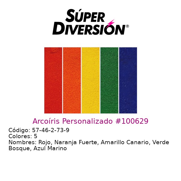 Arcoíris Personalizado: Rojo, Naranja Fuerte, Amarillo Canario, Verde Bosque, Azul Marino