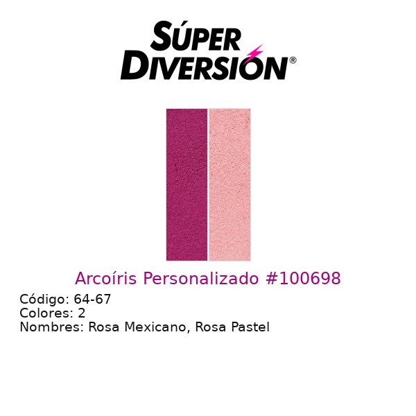 Arcoíris personalizado de maquillaje base agua con colores Rosa Mexicano, Rosa Pastel