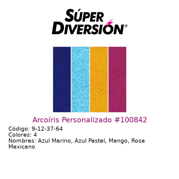 Arcoíris Personalizado: Azul Marino, Azul Pastel, Mango, Rosa Mexicano