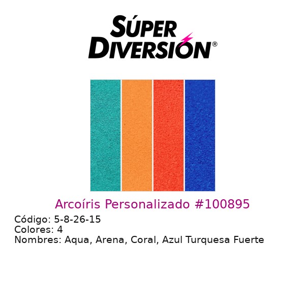 Arcoíris Personalizado: Aqua, Arena, Coral, Azul Turquesa Fuerte