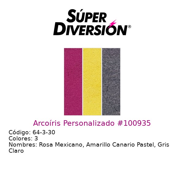 Arcoíris Personalizado: Rosa Mexicano, Amarillo Canario Pastel, Gris Claro
