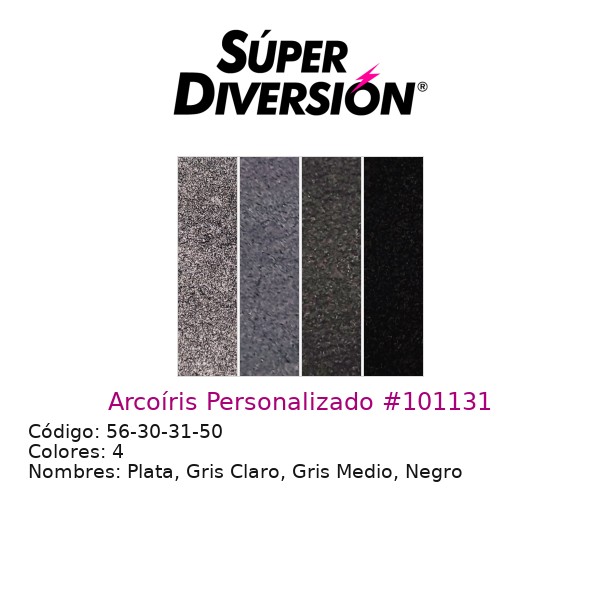 Arcoíris Personalizado: Plata, Gris Claro, Gris Medio, Negro