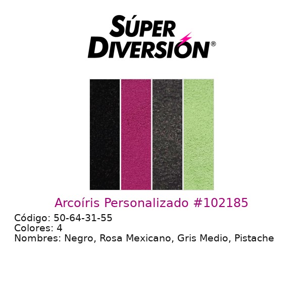 Arcoíris Personalizado: Negro, Rosa Mexicano, Gris Medio, Pistache