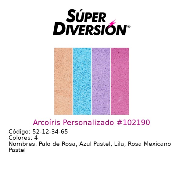 Arcoíris Personalizado: Palo de Rosa, Azul Pastel, Lila, Rosa Mexicano Pastel
