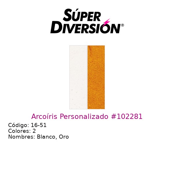 Arcoíris personalizado de maquillaje base agua con colores Blanco, Oro