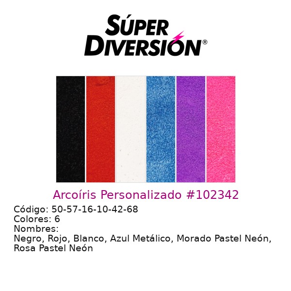 Arcoíris personalizado de maquillaje base agua con colores Negro, Rojo, Blanco, Azul Metálico, Morado Pastel Neón, Rosa Pastel Neón