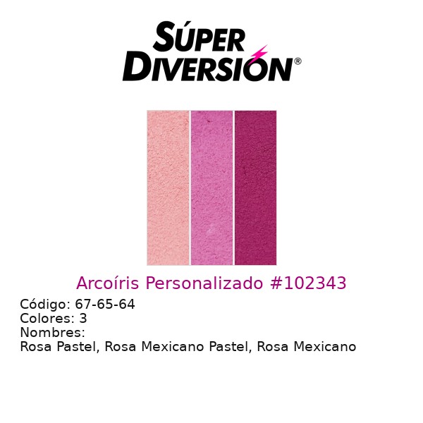 Arcoíris personalizado de maquillaje base agua con colores Rosa Pastel, Rosa Mexicano Pastel, Rosa Mexicano