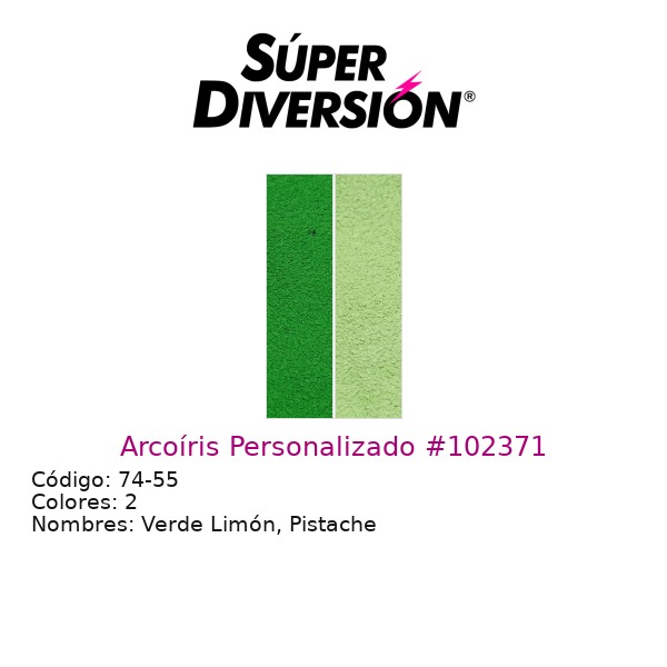 Arcoíris personalizado de maquillaje base agua con colores Verde Limón, Pistache