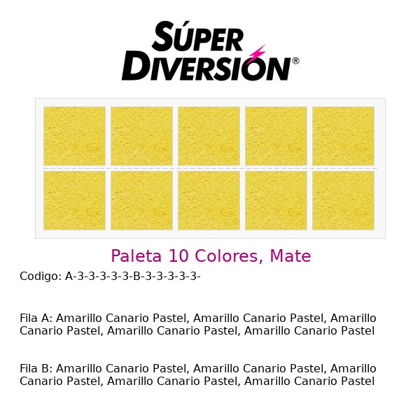 Paleta 10 Colores, Mate: Amarillo Canario Pastel, Amarillo Canario Pastel, Amarillo Canario Pastel, Amarillo Canario Pastel, Amarillo Canario Pastel | Amarillo Canario Pastel, Amarillo Canario Pastel, Amarillo Canario Pastel, Amarillo Canario Pastel, Amarillo Canario Pastel