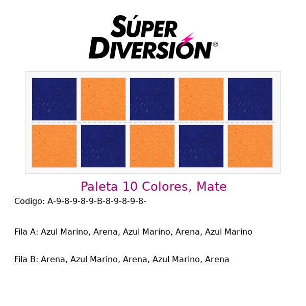 Paleta personalizada 10 colores base agua con colores Azul Marino, Arena, Azul Marino, Arena, Azul Marino | Arena, Azul Marino, Arena, Azul Marino, Arena