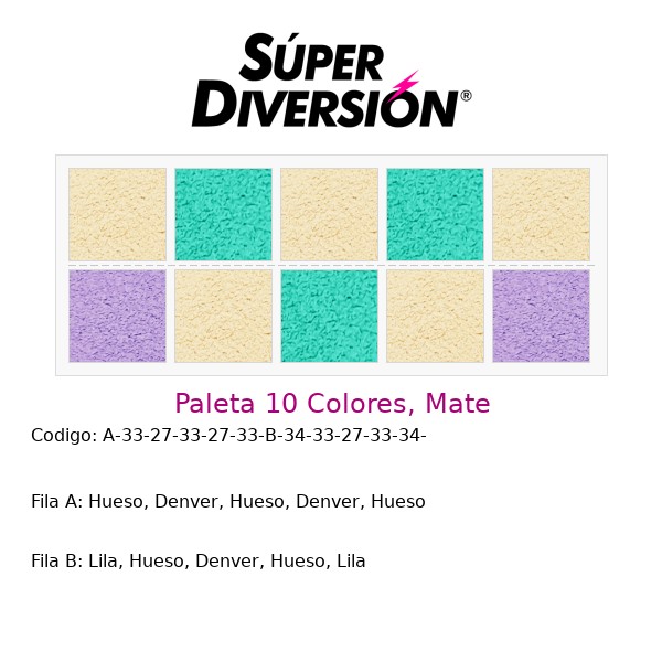 Paleta 10 Colores, Mate: Hueso, Denver, Hueso, Denver, Hueso | Lila, Hueso, Denver, Hueso, Lila