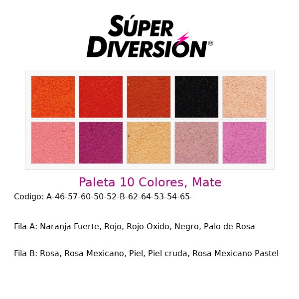 Paleta personalizada 10 colores base agua con colores Naranja Fuerte, Rojo, Rojo Oxido, Negro, Palo de Rosa | Rosa, Rosa Mexicano, Piel, Piel cruda, Rosa Mexicano Pastel