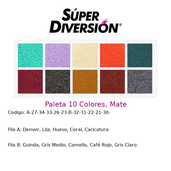Paleta personalizada 10 colores base agua con colores Denver, Lila, Hueso, Coral, Caricatura | Guinda, Gris Medio, Camello, Café Rojo, Gris Claro