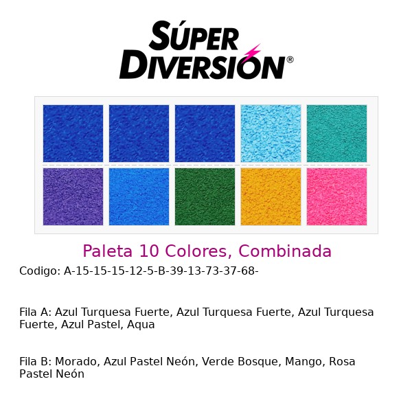 Paleta personalizada 10 colores base agua con colores Azul Turquesa Fuerte, Azul Turquesa Fuerte, Azul Turquesa Fuerte, Azul Pastel, Aqua | Morado, Azul Pastel Neón, Verde Bosque, Mango, Rosa Pastel Neón