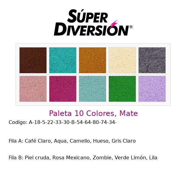 Paleta personalizada 10 colores base agua con colores Café Claro, Aqua, Camello, Hueso, Gris Claro | Piel cruda, Rosa Mexicano, Zombie, Verde Limón, Lila