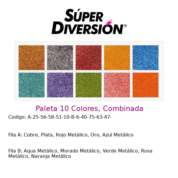 Paleta personalizada 10 colores base agua con colores Cobre, Plata, Rojo Metálico, Oro, Azul Metálico | Aqua Metálico, Morado Metálico, Verde Metálico, Rosa Metálico, Naranja Metálico