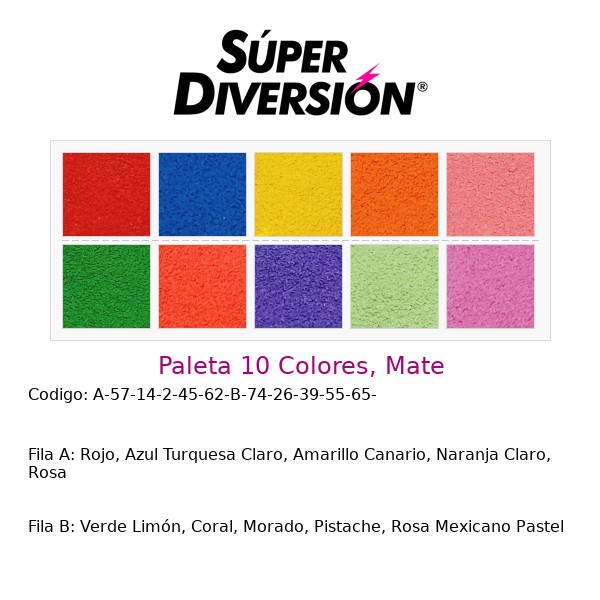 Paleta personalizada 10 colores base agua con colores Rojo, Azul Turquesa Claro, Amarillo Canario, Naranja Claro, Rosa | Verde Limón, Coral, Morado, Pistache, Rosa Mexicano Pastel