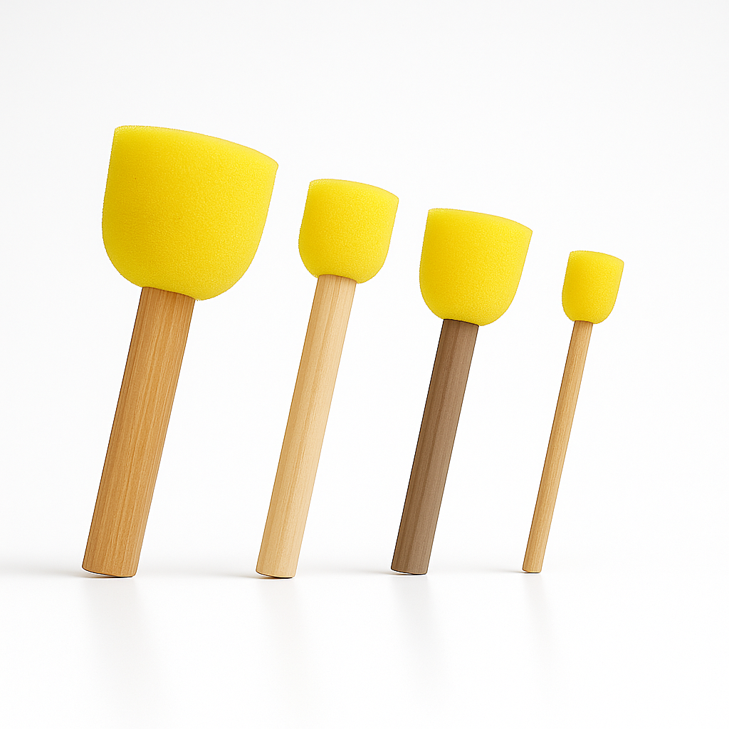 Pincel de Esponja Amarilla. Paquete 4 piezas