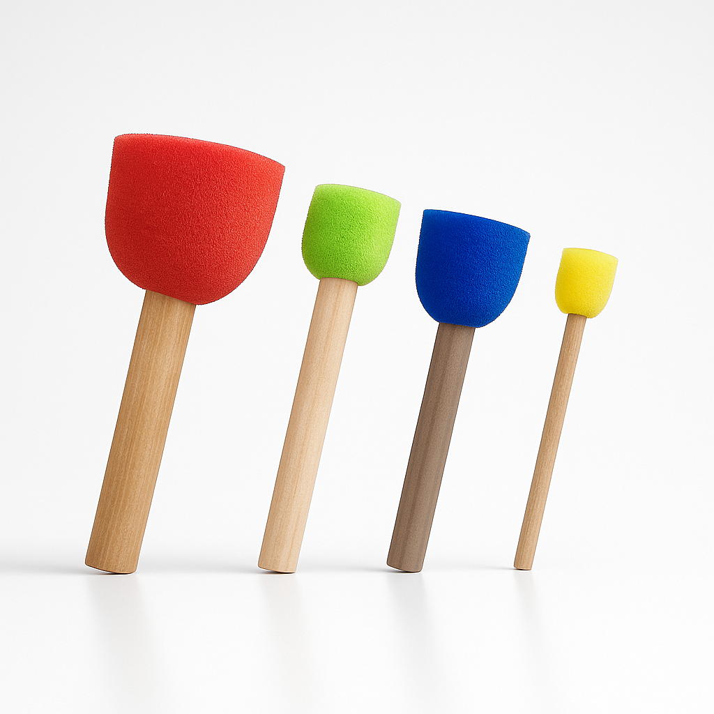 Pincel de Esponja Colores. Paquete 4 piezas