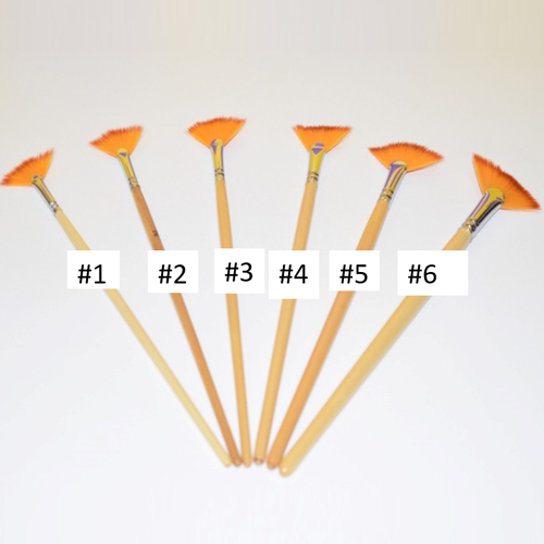 Pinceles Abanico. Paquete 6 piezas