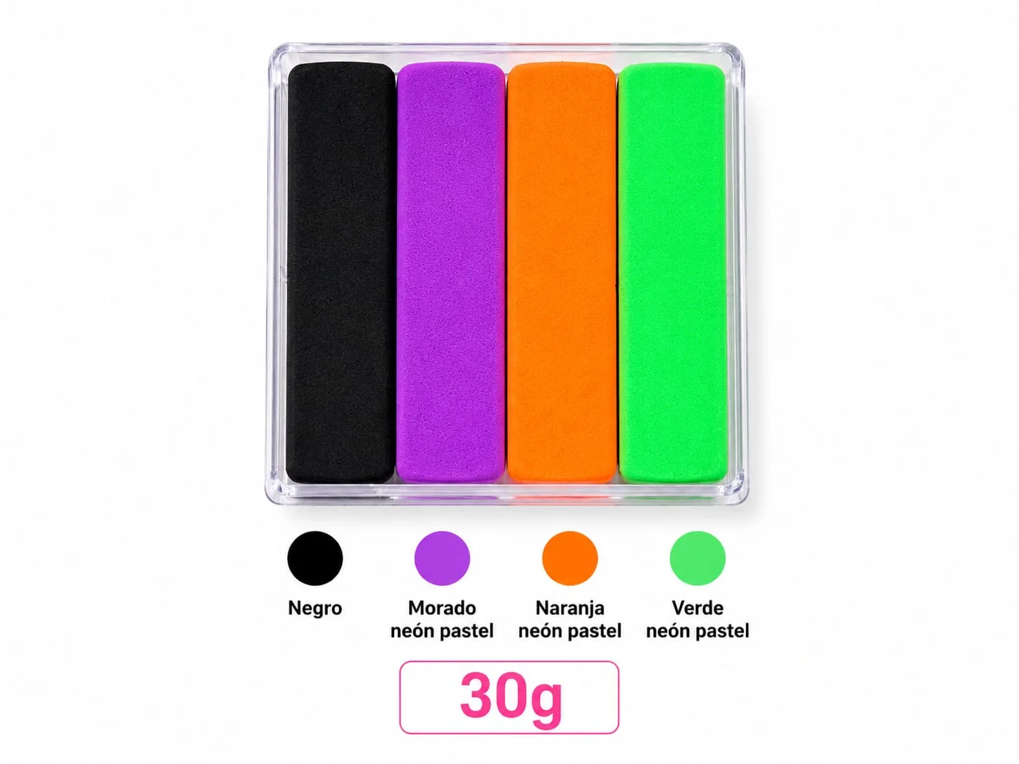 Arcoíris 4 colores (3 Neón, 1 Mate ) 30g - Modelo C6