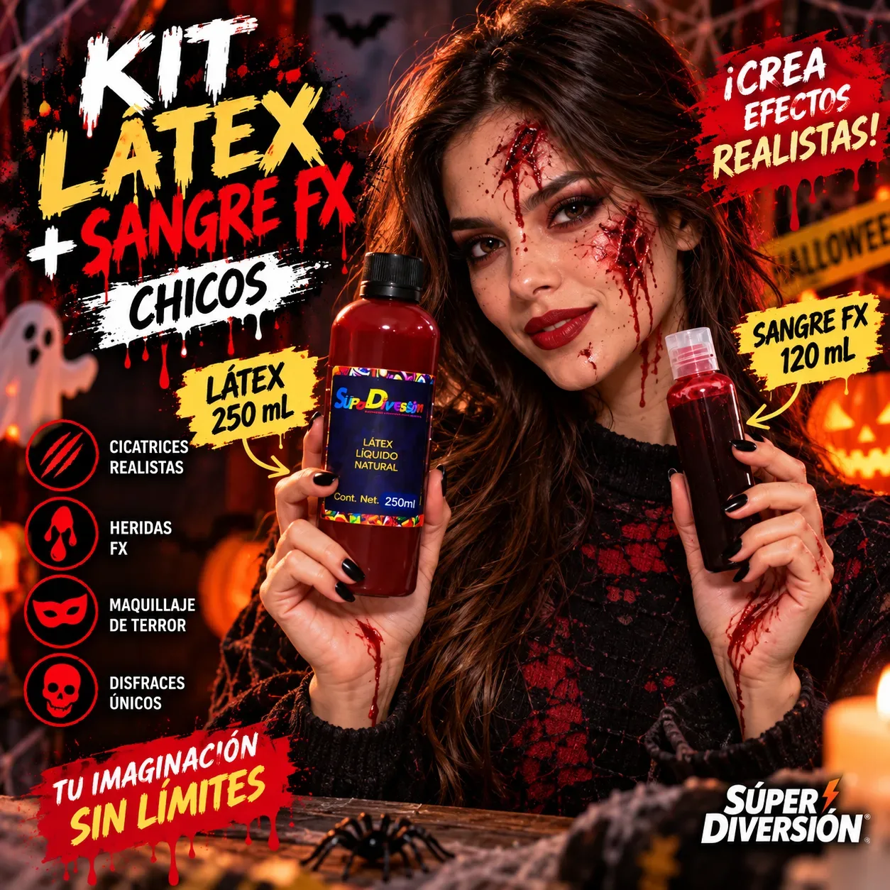 Paquete: Látex 250mL + Sangre 120mL