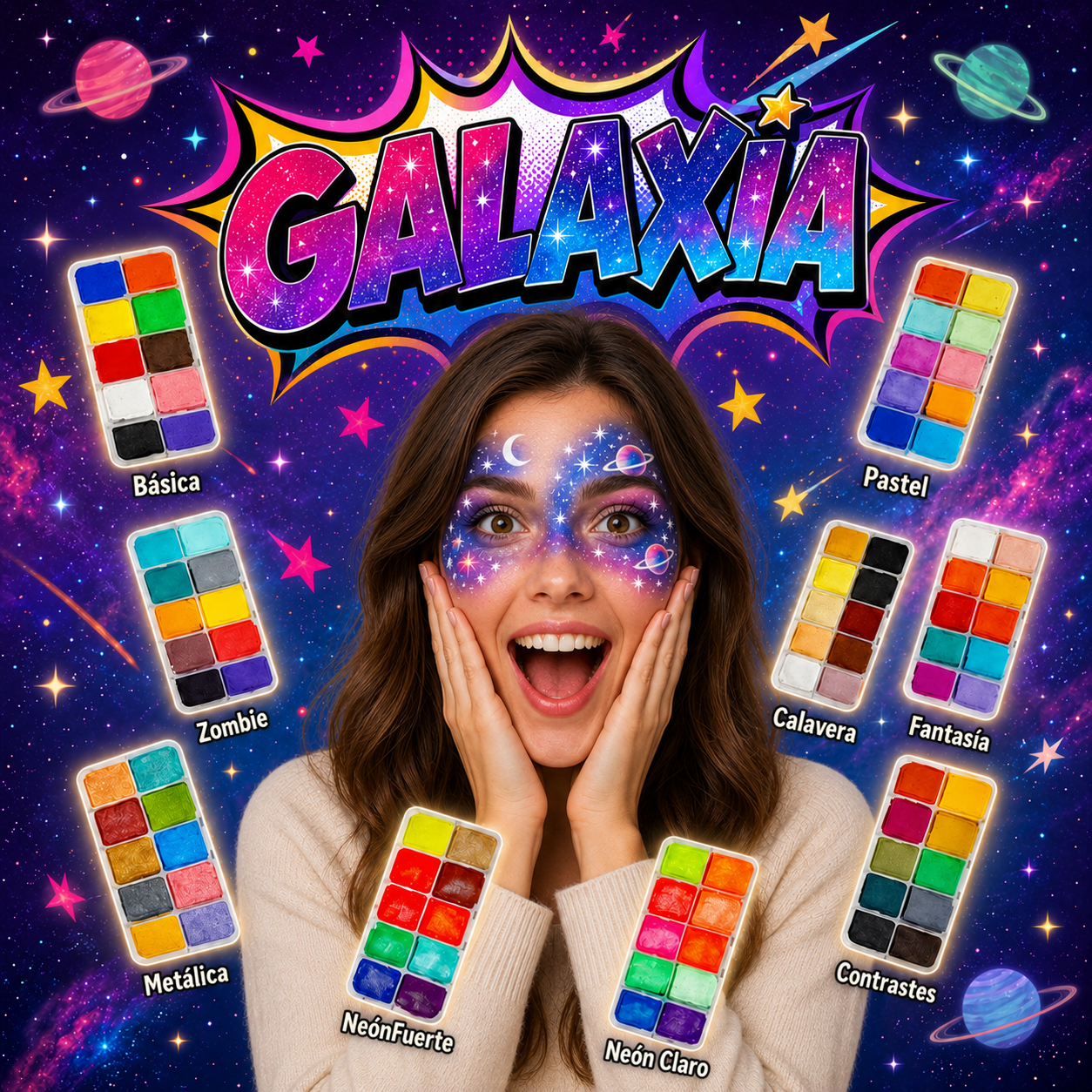 Promo Galaxia. Contenido 9 Paletas.   100g c/u