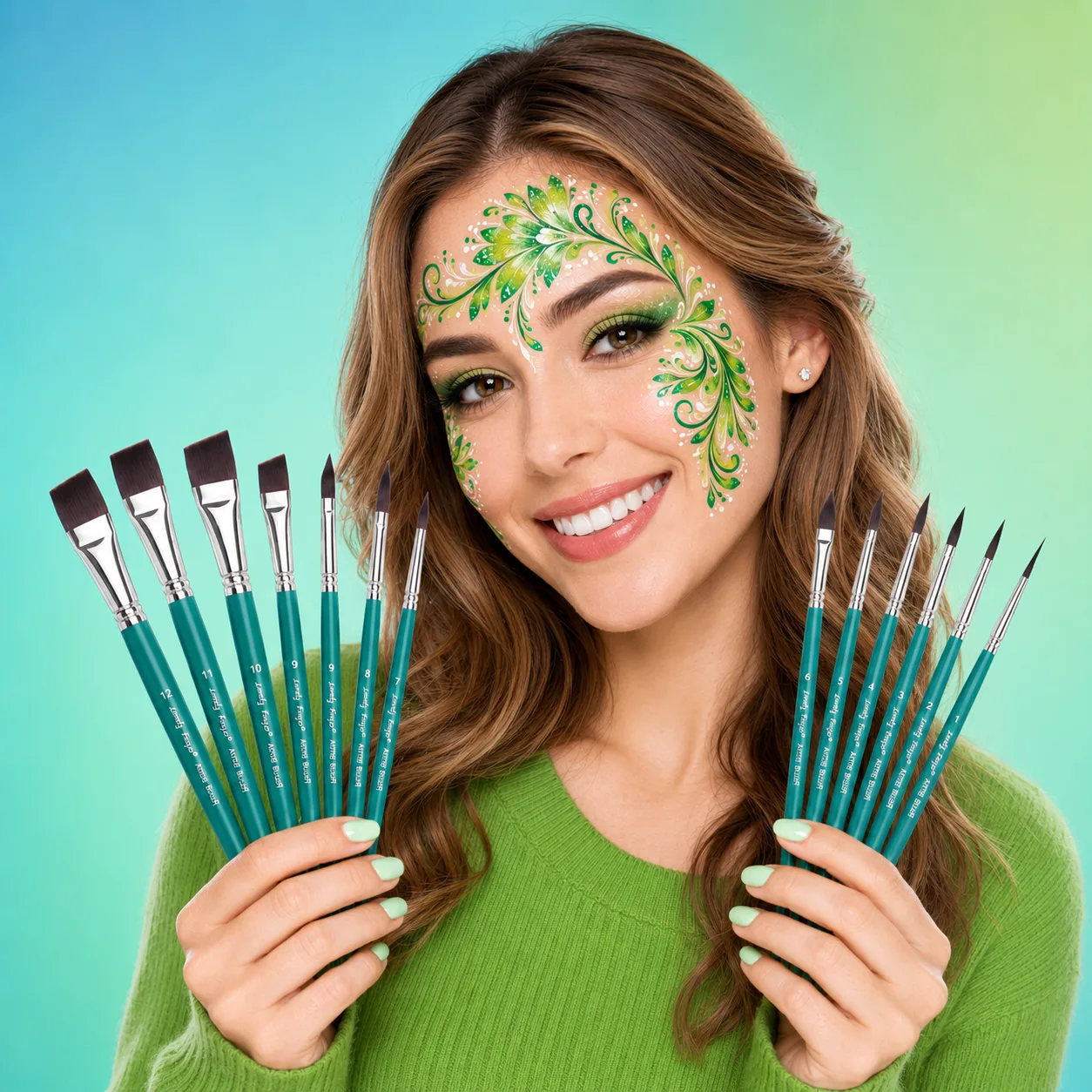 Pinceles Facepaint. Paquete 12 piezas