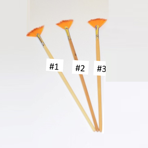 Pinceles Abanico. Paquete 3 piezas. #1, #2 y #3