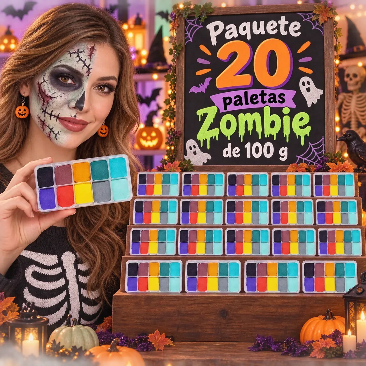 Paquete 20 Paletas Zombie. Contenido Neto 100g cada una