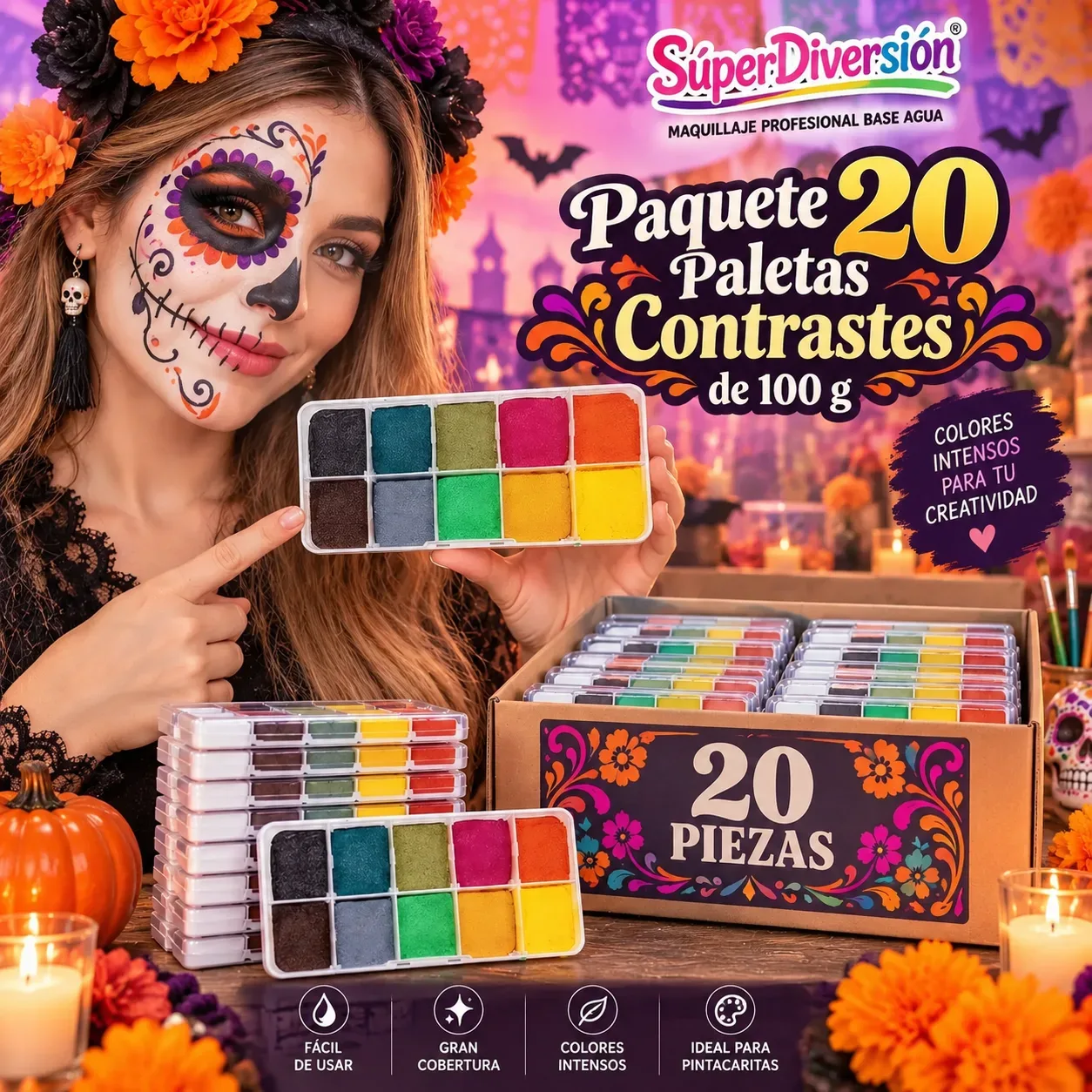 Paquete 20 Paletas Contrastes. Contenido Neto 100g cada una